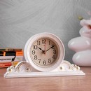 Часы настольные "Милица", плавный ход, 26 х 14 см, корпус белый с золотом 4833055 4833055    