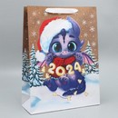 Пакет крафтовый вертикальный «Дракоша», L 31 ? 40 ? 11.5 см   9564909 9564909    