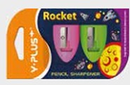 Точилка "ROCKET" 1 отверстие, пластик, в дисплее, ассорти, Y-Plus DSX1209 D