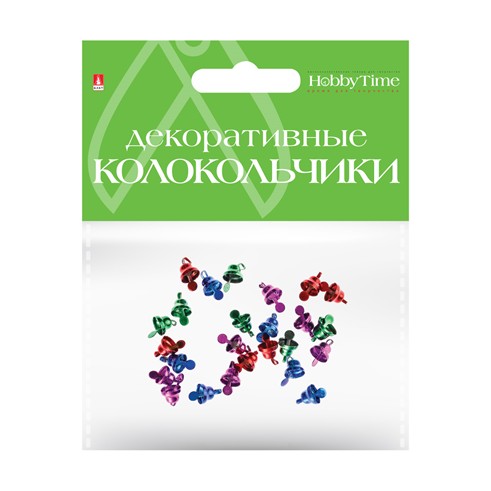 КОЛОКОЛЬЧИКИ. НАБОР № 13, ЦВЕТНЫЕ,  ДИАМЕТР 8 ММ, 4 ЦВЕТА 2-403/13