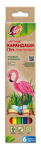 Карандаши 6цв., "ZOO" пластиковые, с европодвесом, Луч 29С 1739-08