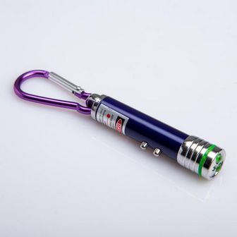 Лазерная указка с карабином, 2 LED, 2 режима, микс, 7 х 1.4 см 1164116 1164116    