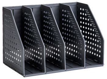 Лоток вертикальный Deli 4отд. 270х150х180мм черный пластик  79004Black