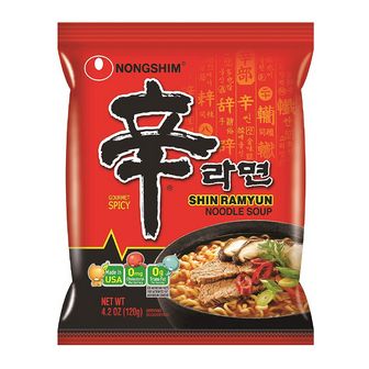 Лапша быстрого приготовления Nongshim Шин Рамин говядина с острым вкусом (ПАЧКА) 120гр (20) 01260 