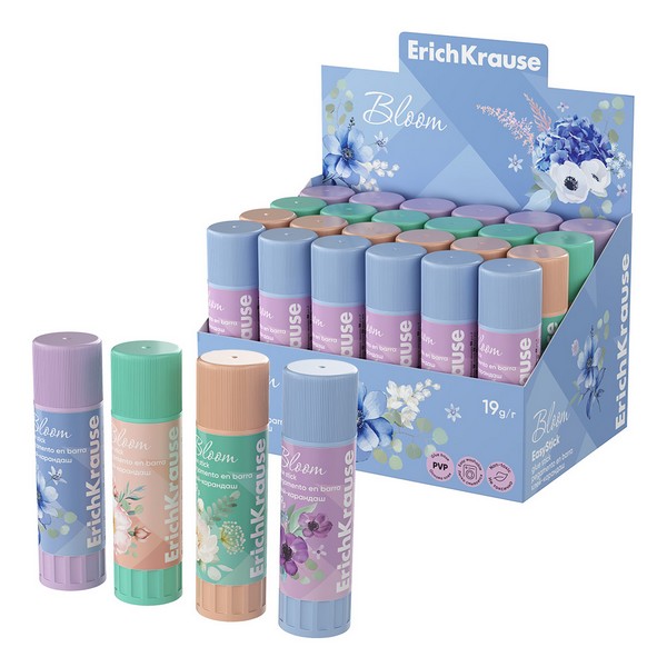 Клеящий карандаш 19гр. ErichKrause EasyStick Pastel Bloom, ассорти 60914