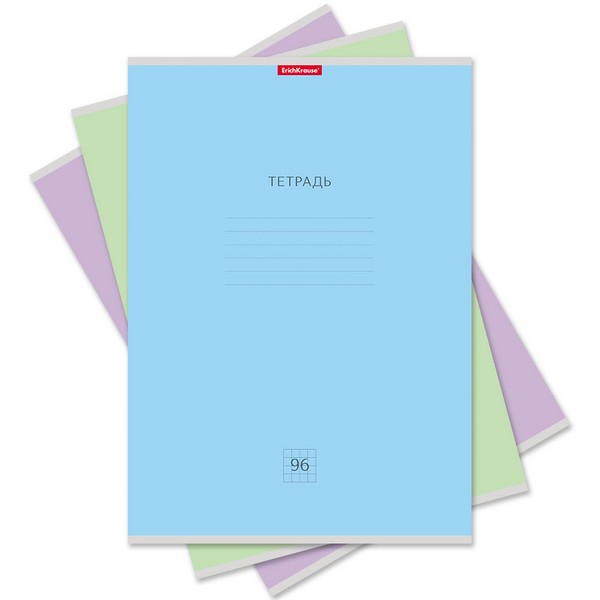 Тетрадь фА4 96л. кл., на скрепке, обл. мелов., "Классика",  ErichKrause, MIX-PACK 096040154-56326