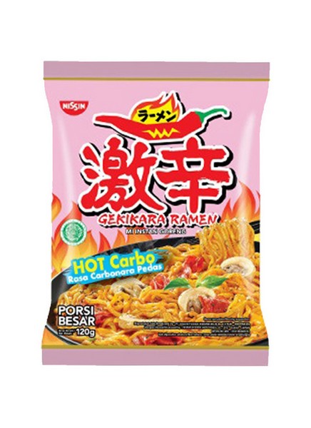 NISSIN GEKIKARA RAMEN INSTANT FRIED NOODLES HOT CARBO 120гр 00-00010354