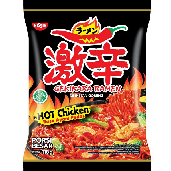 NISSIN GEKIKARA RAMEN INSTANT FRIED NOODLES HOT CHICKEN 118гр 00-00010353