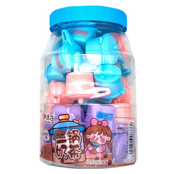 Конфеты YiMuBai Yiguo Naicha Milk Tea Pot Lollipops Молочный чай 8гр (30) / 2025-04-01 