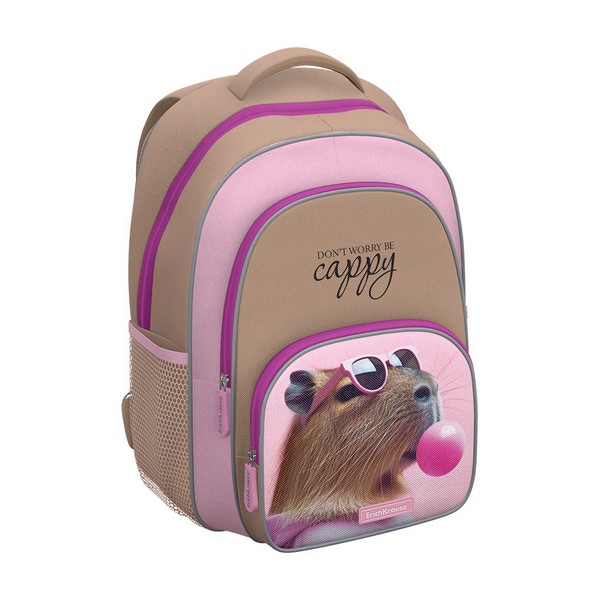 Ученический рюкзак с грудной перемычкой ErichKrause ErgoLine® 17L CapyBarbie 62807