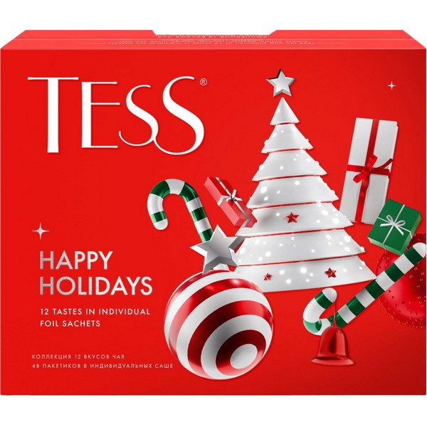 Чай Tess Happy Holidays эксклюзивная коллекция ассорти, 48 пак (1499-10) 2130808