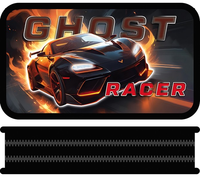 Пенал двухстворчатый большой тканевый торец 190*105 "GHOST RACER", Пчелка ПО-090