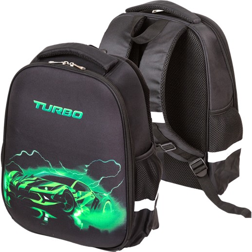 Рюкзак "Attomex. Optima. Turbo" школьный жесткий 37x28x18 см (17 л) вес 700 г, 1 отделение на молнии с разделителями для учебников, 2 боковых кармана сеткой на резинке, эргономичная формоустойчивая вентилируемая спинка и мягкие S-образные лямки, дно из фактурной резины 7033503