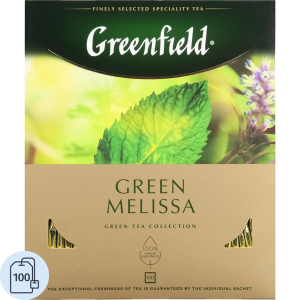 Чай Greenfield Green Melissa зеленый фольгир.100пак/уп 271752