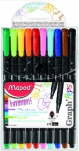 Набор капил. ручек 0,4 мм"GRAPH PEP'S",10цв.в блистере, MAPED (6/60) 749150