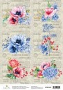 Декупажная карта "Синий мак" 21*30 см HY501239