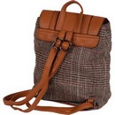 Рюкзак подростковый "deVENTE" 30x21x12 см, смесовая ткань и матовая искусственная кожа, 1 отделение на утяжке, подклад с рисунком, коричневый 7034915