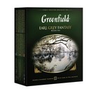 Чай GREENFIELD "Earl Grey Fantasy", черный с бергамотом, 100 пакетиков в конвертах по 2г 620392