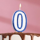Свеча для торта цифра "0" ободок цветной, МИКС 403510 403510     