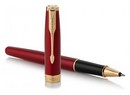 Ручка роллер PARKER "Sonnet Core T539 LaqRed GT" (цвет чернил черный) корпус сталь нержавеющая/лак глянцевый глубокого красного цвета, отделка деталейпозолота, в подарочной коробке 1931475