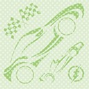 Трафарет для рисунка (100x100 мм) матовая пленка ПВХ 180 мкм "Спортивные автомобили", Апплика С3774-08