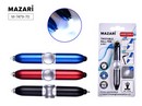 Ручка шар. MEGA1 синяя с поворотным механизмом, 4 в1 (LED- лампа, антистресс, стилус для сенс.экрана), пулевидный пиш.узел 1.0мм, корпус пластиковый, ассорти 3 цвета, сменный стержень 33мм, ОПП-упаковка M-7479-70*