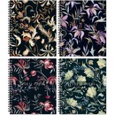Тетрадь 96л. кл., на гребне "Floral forms"  обл .мел. картон+ выб. УФ-лак 3311-96