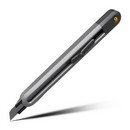 Технический нож "Home Series Black" Deli   ширина лезвия 9мм, эксклюзивный дизайн, корпус из высококачественного софттач пластика HT4009