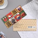 Конверт для денег "Поздравляю!" часы, кофе, зеленый тон, 17х8,8 см 9743541 9743541    