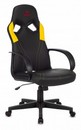 Кресло игровое Zombie RUNNER черный/желтый эко.кожа крестов. пластик 1456781