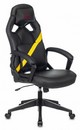 Кресло игровое Zombie DRIVER черный/желтый эко.кожа с подголов. крестов. пластик 1485773