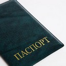 Обложка для паспорта 9,5*0,5*13,5, иск. кожа, тисн золото, б/уг, зелёный 9262923 9262923    