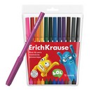 Фломастеры 12цв., "Jolly Friends Super Washable" ErichKrause (в футляре с европодвесом 18 шт) 61831