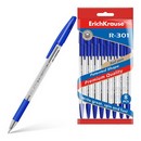 Набор из 8 ручек шариковых ErichKrause R-301 Stick&Grip Classic 1.0, цвет чернил синий (в пакете) 56617