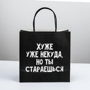 Пакет подарочный «Хуже уже некуда», 22 ? 22 ? 11 см    4711596 4711596    