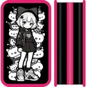 Пенал трехстворчатый большой тканевый торец 190/105 "GIRL AND KITTY", Пчелка (15) ПО-110