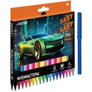 Фломастеры 18 цв. "deVENTE. Fast Or Last" с вентилируемым колпачком, в картонной коробке с подвесом 5082532