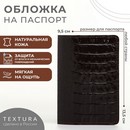 Обложка д/паспорта, TEXTURA 9,5*0,5*13,5, кайман коричневый 62 10555305 10555305   