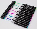 Маркеры для скетчинга "Black" 120 штук, двусторонние, в текстильной сумке , QREDO  048121200 (15-3644)