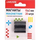 Магниты для рукоделия deVENTE. MAGNETISM 15x3 мм, 20 шт, ферритовые, чёрные, высокая намагниченность, в картонном блистере 8000401