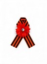 Лента с красно - белым цветком "С праздником победы", 10,5 х 14 см 10732208 10732208   