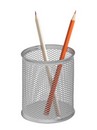 Подставка-стакан для ручек ORANGE PEEL Premium металлическая круглая серая 80*80*100 мм HY6802C GR