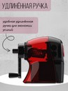 Точилка для карандашей механическая 1 отверстие 6-8мм, корпус прозрачный красный/черный SUNWOOD X30T-RED