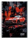 Зап. книжка  А5 на гребне 7БЦ,96л. "Красное авто" С0598-90