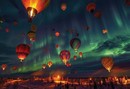 Календарь настенный квартальный 2026г. ПРЕМИУМ "Праздник Северного Сияния" 3-х блочный на 3-х гребнях, зеленая подложка 2402-37