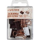 Зажим для бумаг 19мм. deVENTE. Esthetics металлический толщина скрепления до 8 мм, 12 шт в пластиковой коробке, ассорти 2 цвета (бургунди и лавандово-пепельный) 4131505