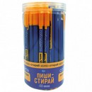 Ручка гелевая пиши-стирай прорезиненная "Соблюдайте хоть что-нибудь" синяя, 0,5 мм, в друме 76773