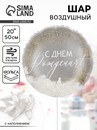 Шар фол. 20''/51см Круг С ДР с перьями 90см/г - 26249