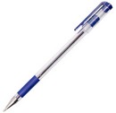 Ручка шариковая Qredo 755-S, 0,7 мм., синяя, резиновый грип, серебряннный метал. наконечник 15-7296