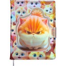 Дневник "deVENTE. Angry Cat" универсальный блок, 48 листов, белая бумага 80 г/м?, печать в 1 краску, твердая обложка из искусственной кожи с поролоном, цветная печать, фигурная магнитная створка, отстрочка, 1 ляссе 2020675